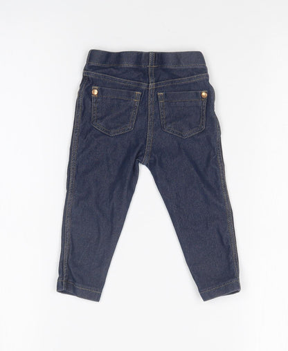 Back view of Next girls’ blue leggings, size 9-12, months