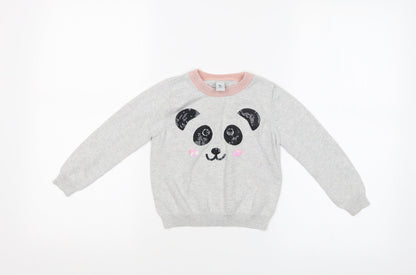 Front view of Tu girls’ silver basic t-shirt, size 3, years