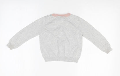 Back view of Tu girls’ silver basic t-shirt, size 3, years