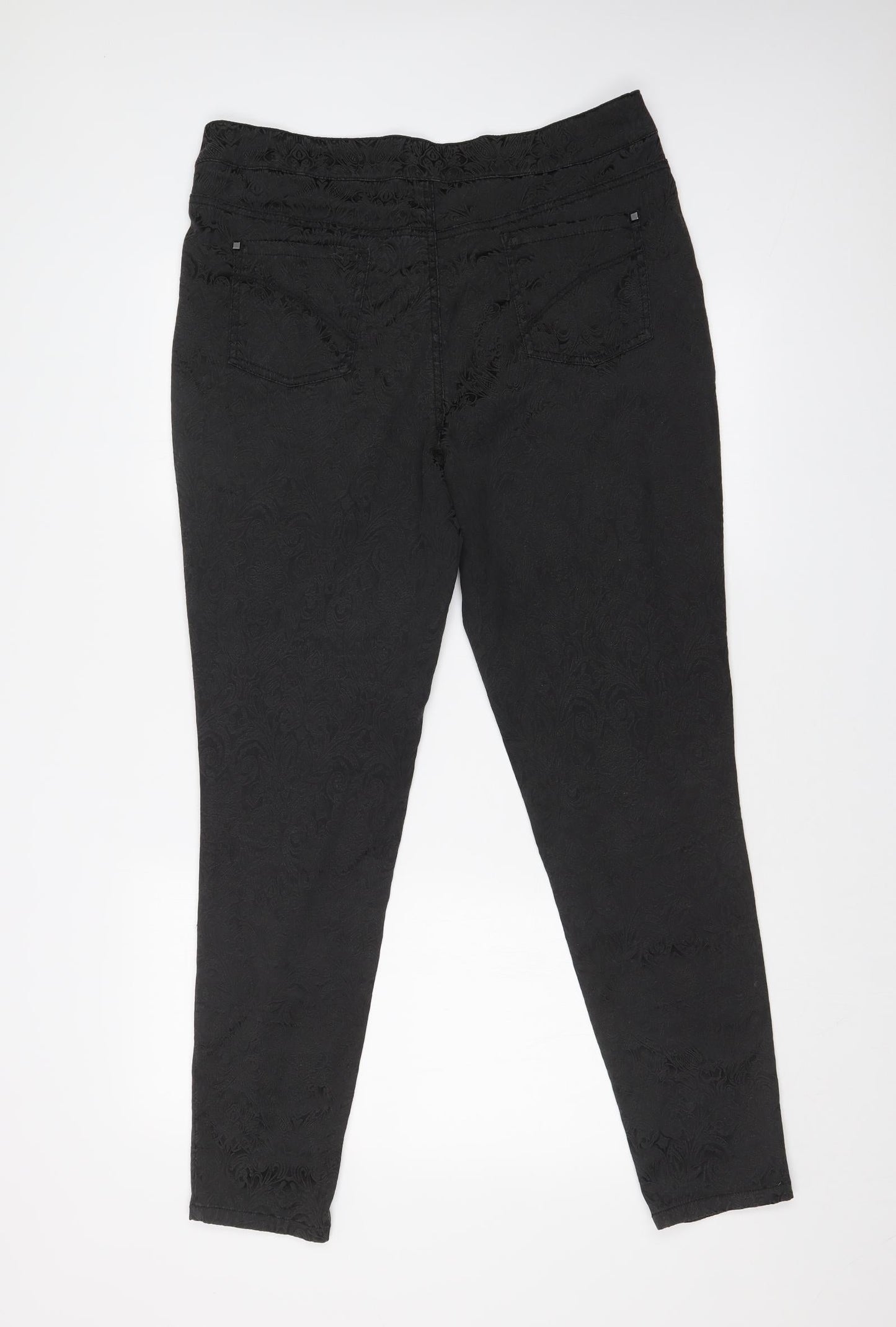BHS Womens Black Paisley  Skinny Jeans Size 16 L29 in