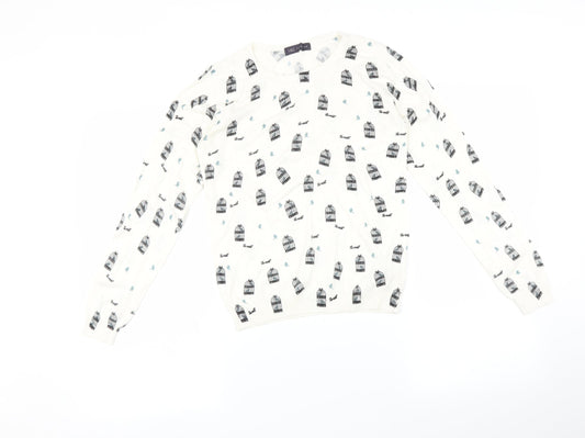 Marks and Spencer Womens White   Pullover Jumper Size 8