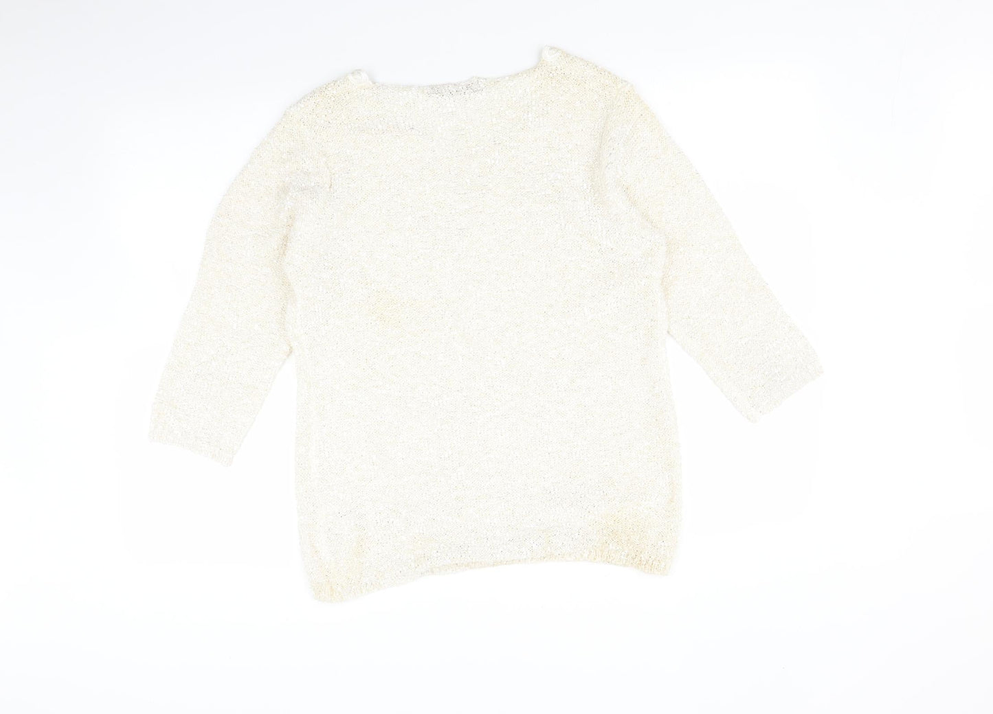 BM collections Womens White   Pullover Jumper Size M