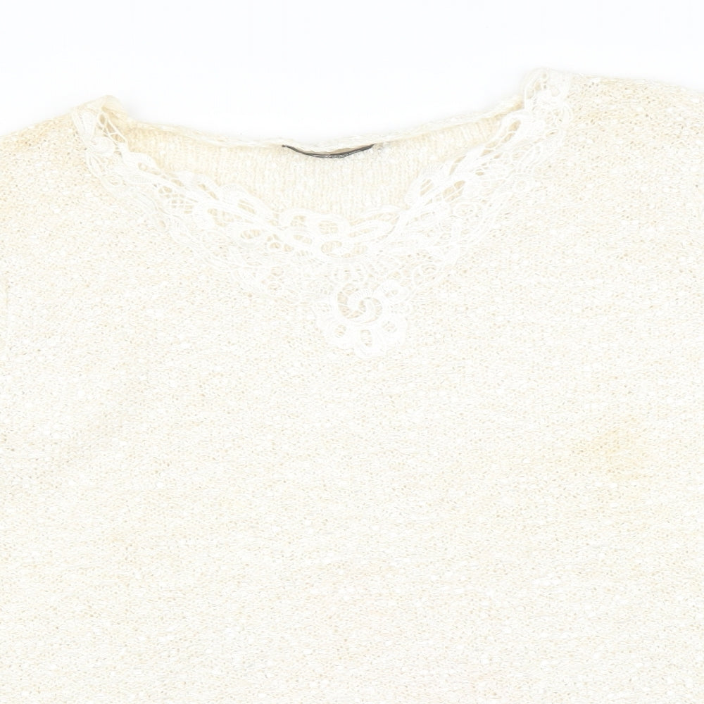BM collections Womens White   Pullover Jumper Size M
