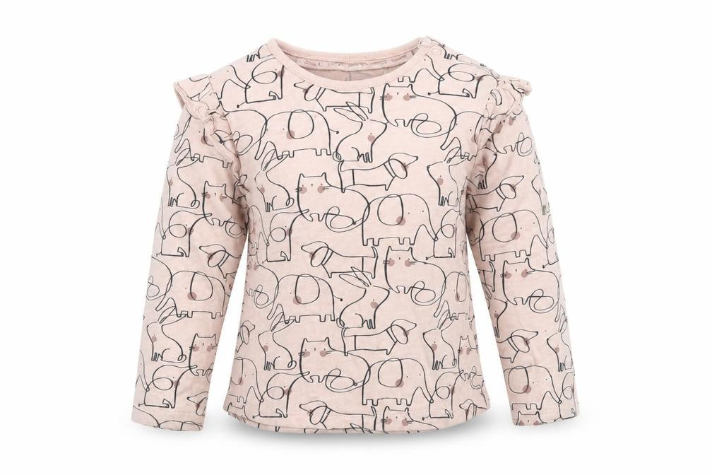 TU Baby Pink Animal Print  Basic T-Shirt Size 12-18 Months