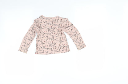 Back view of Tu Baby Pink Animal Print Basic T-Shirt, size 12-18, Months