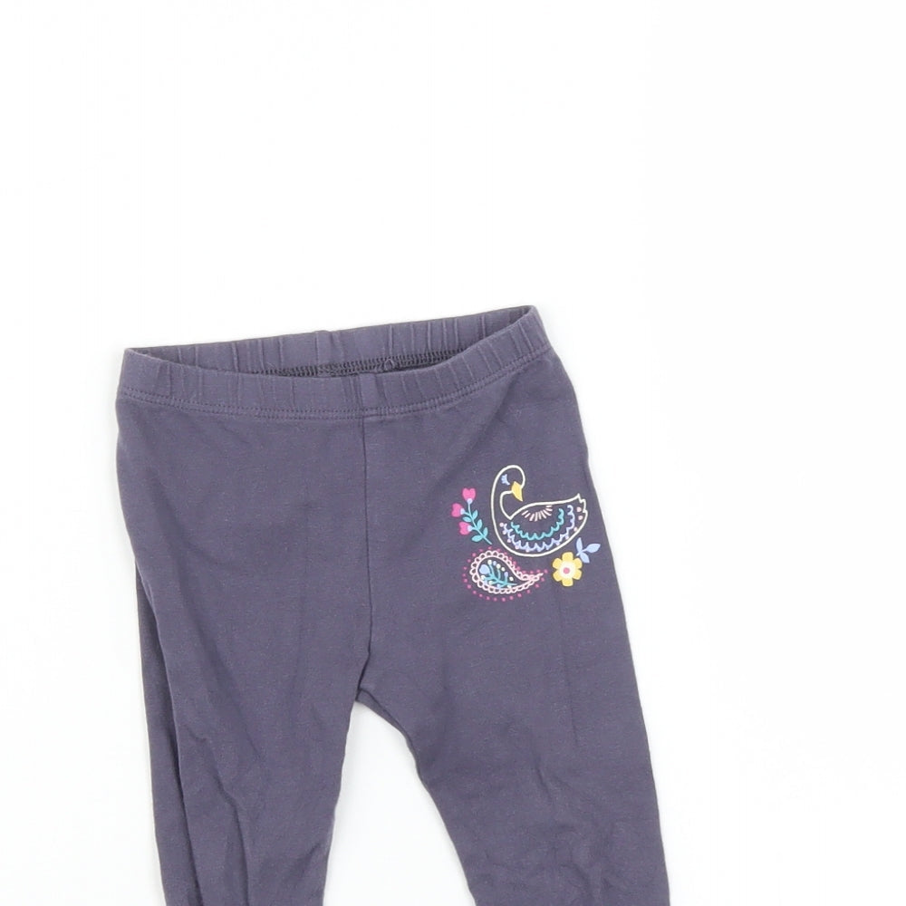Nutmeg Baby Purple Floral   Leggings Size 9-12 Months