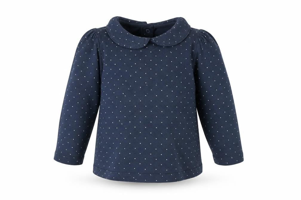 Nutmeg Baby Blue Spotted  Basic T-Shirt Size 9-12 Months