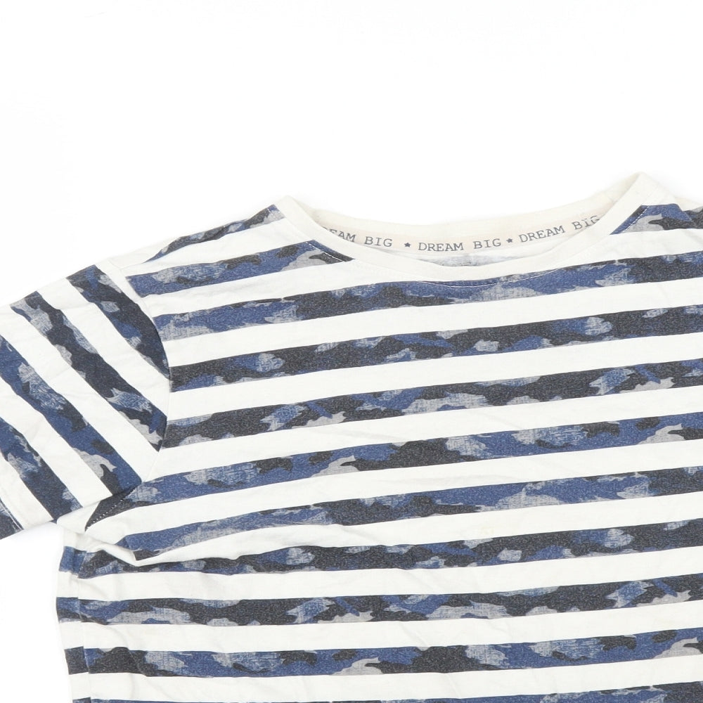 F&F Boys Blue Striped  Basic T-Shirt Size 11-12 Years