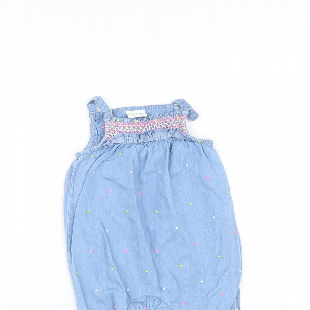F&F Baby Blue Spotted  Romper One-Piece Size 3-6 Months