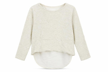 Front view of F&F girls’ white striped basic t-shirt, size 6-7, years
