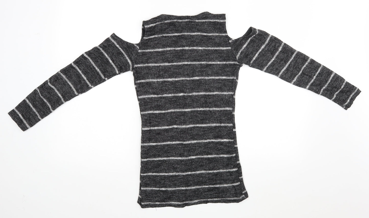 Trendy Womens Grey Striped  Pullover Jumper Size M