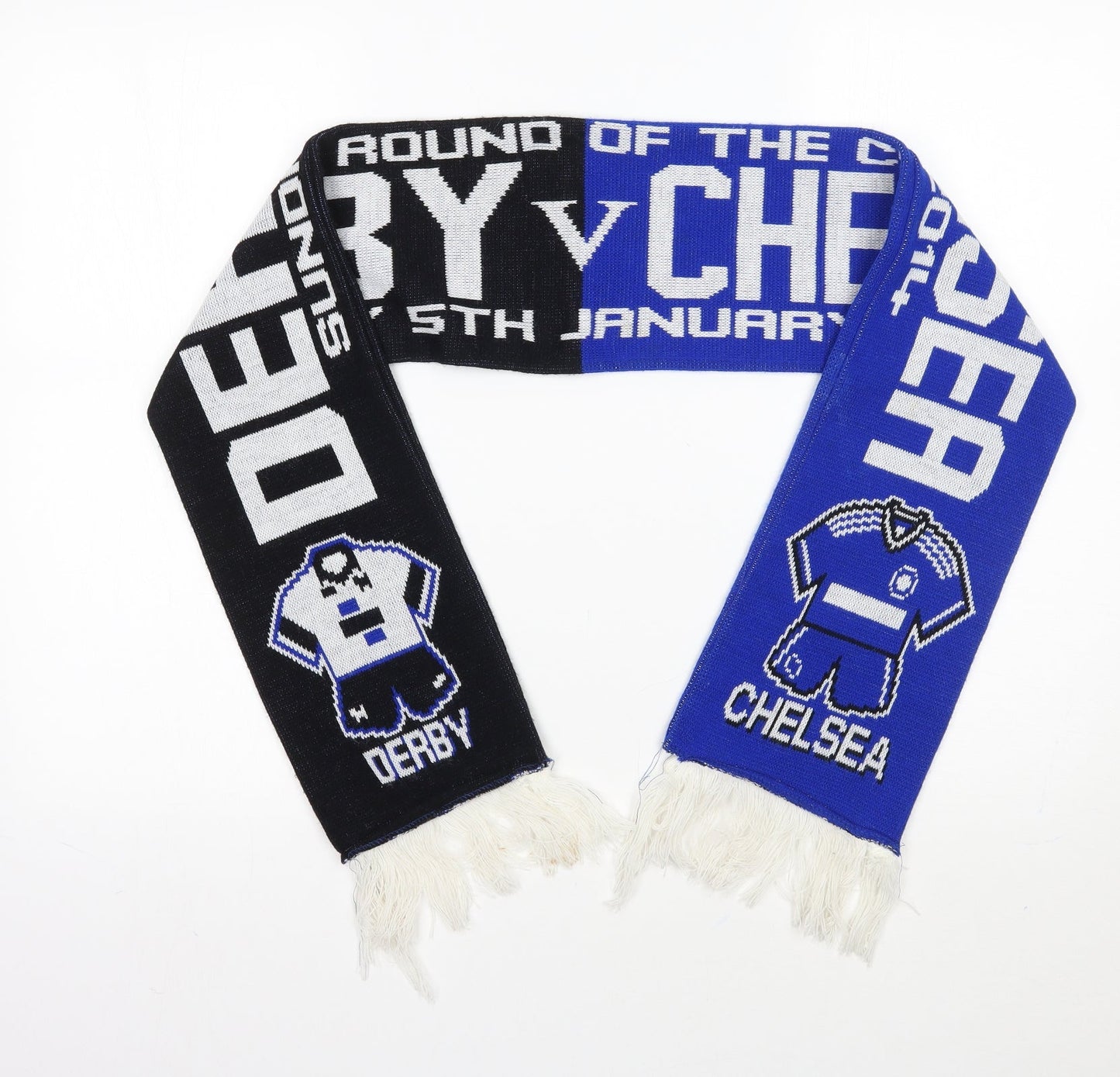 Derby v Chelsea Football Scarf 62 in 7 in