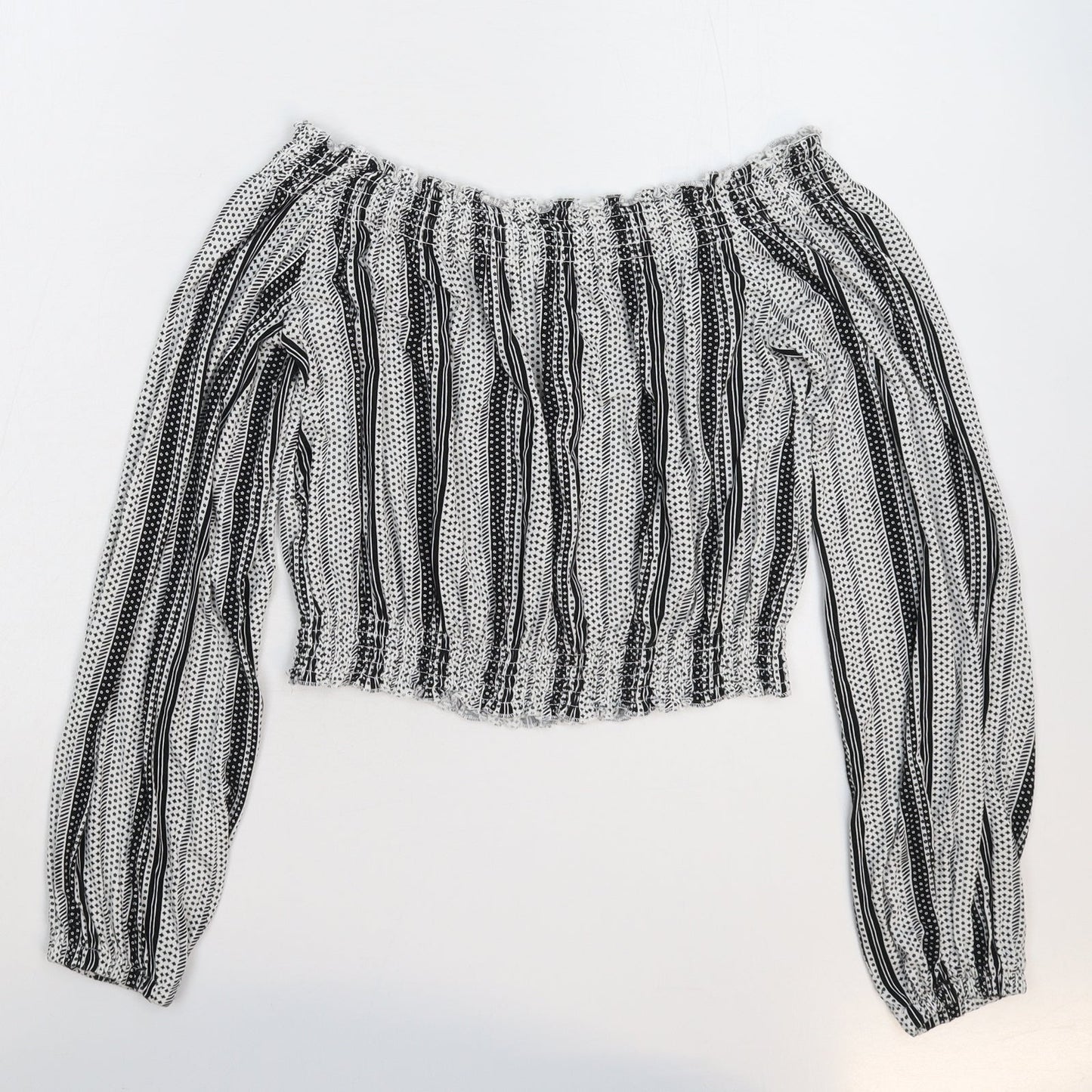 Divided Womens Multicoloured Striped  Basic Blouse Size M