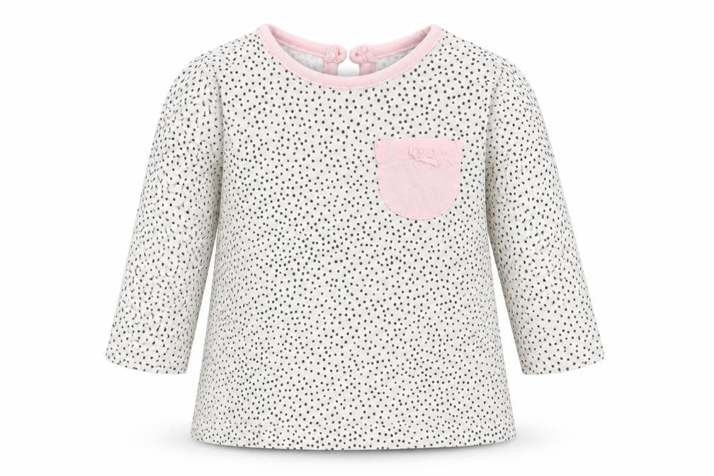 George Girls White Spotted  Basic T-Shirt Size 3-6 Months