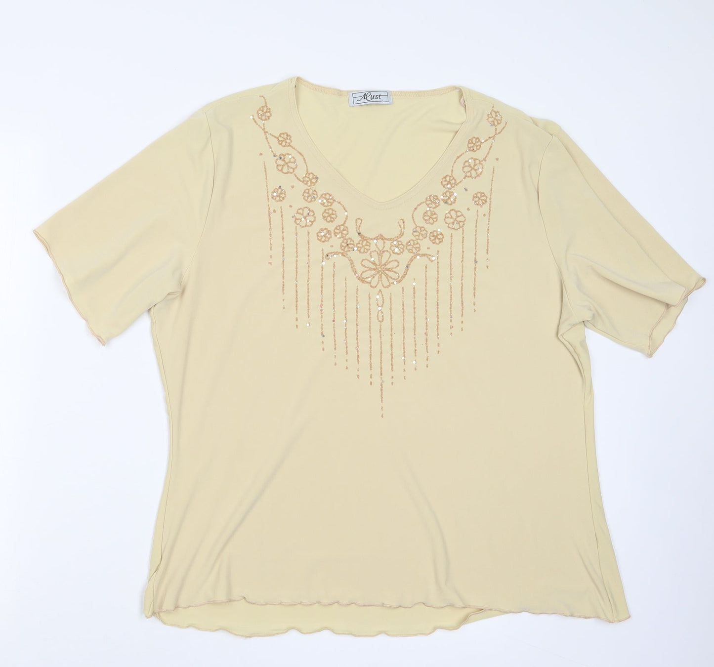 ALUST Womens Beige   Basic Blouse Size 2XL