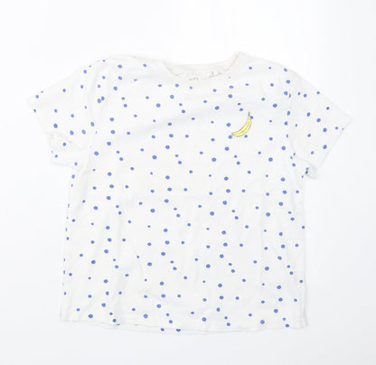 Additional front view of Next girls’ blue polka dot basic t-shirt, size 10, years