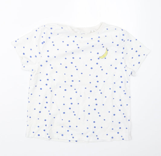 NEXT Girls Blue Polka Dot  Basic T-Shirt Size 10 Years