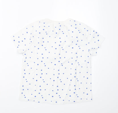 Back view of Next girls’ blue polka dot basic t-shirt, size 10, years