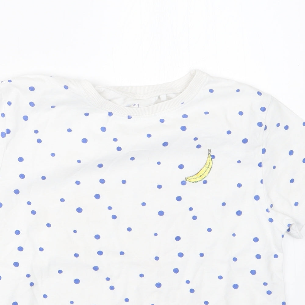 NEXT Girls Blue Polka Dot  Basic T-Shirt Size 10 Years