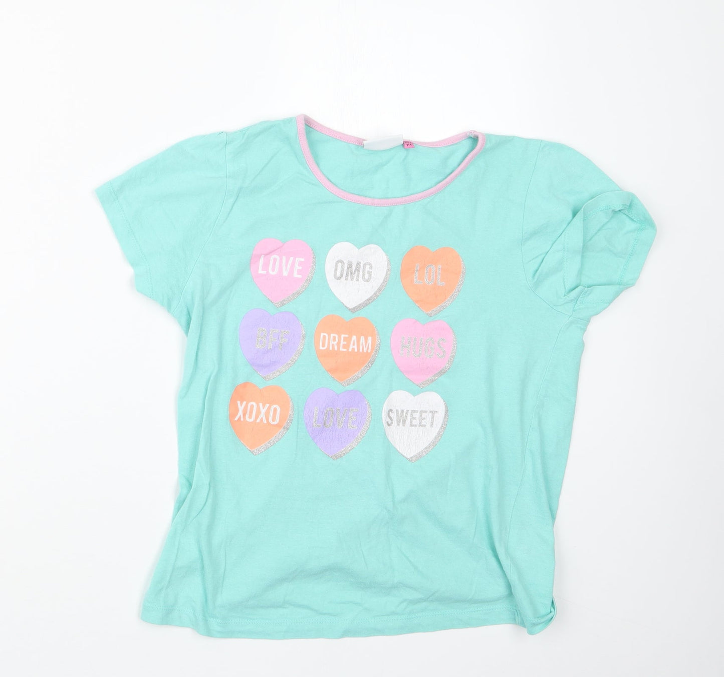 hullabaloo Girls Green Geometric  Top Pyjama Top Size 13-14 Years