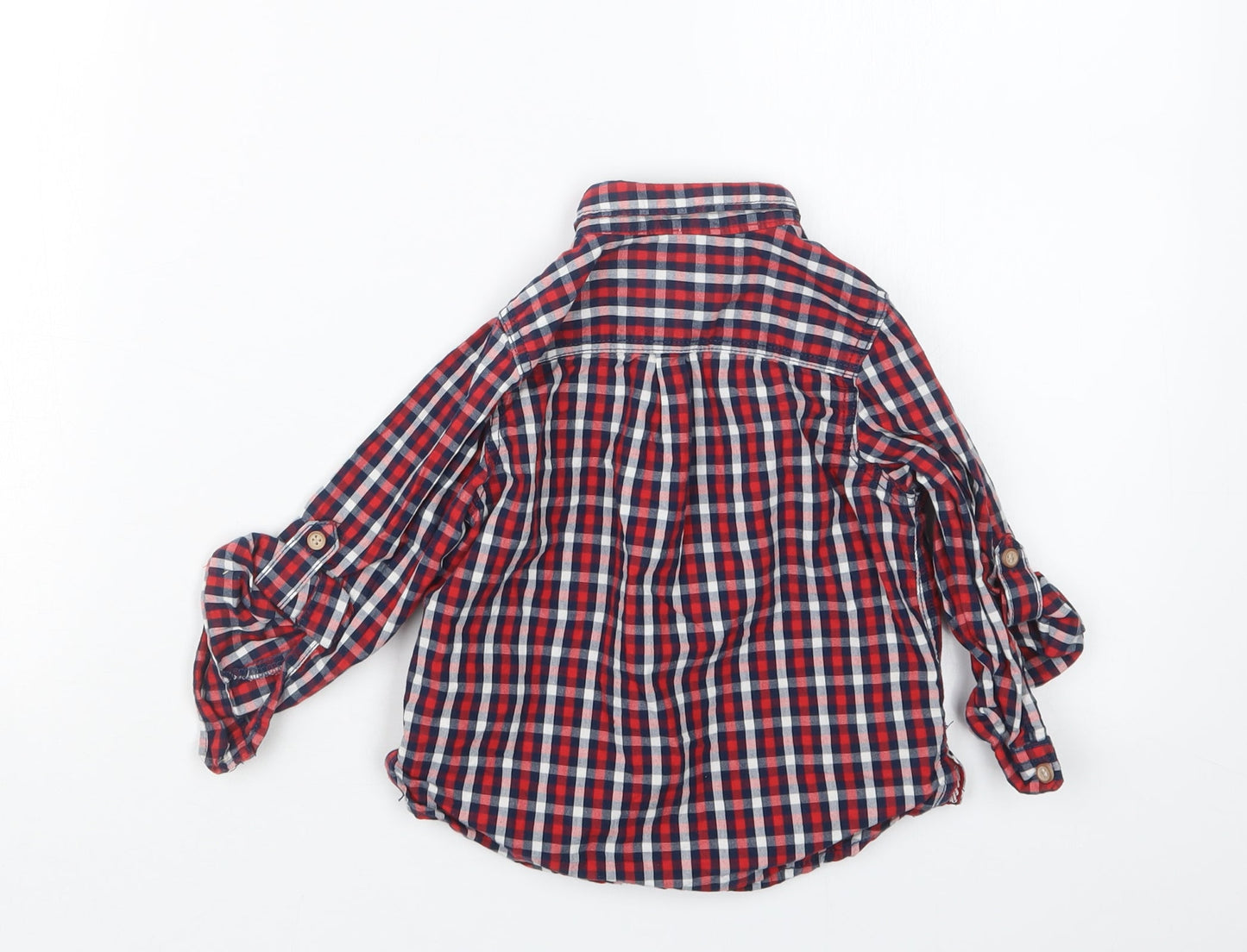 Mothercare Boys Blue Check  Basic Button-Up Size 12-18 Months