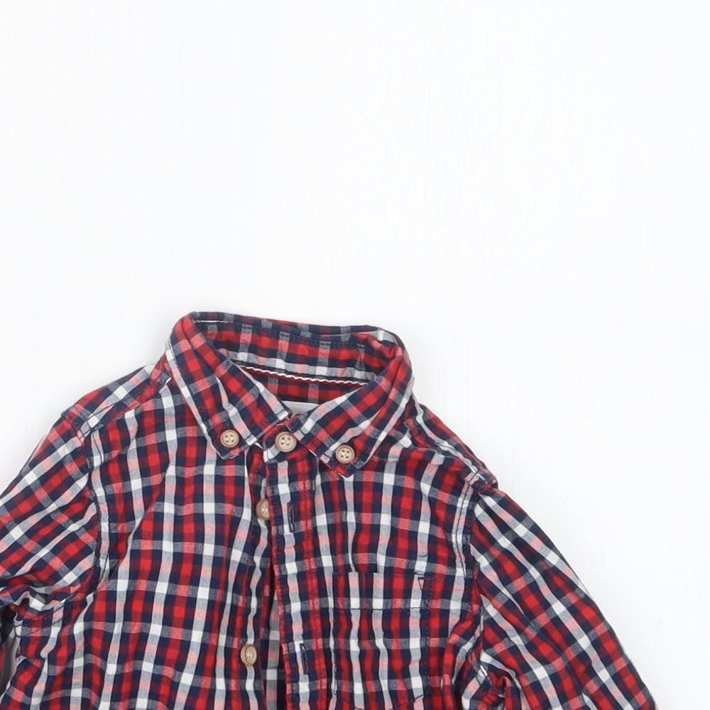 Mothercare Boys Blue Check  Basic Button-Up Size 12-18 Months