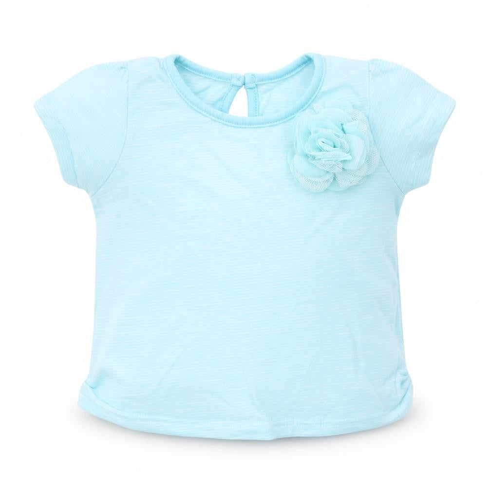 Matalan Girls Blue Striped  Basic T-Shirt Size 3-6 Months