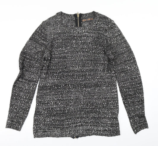 QED London Womens Silver  Knit Pullover Jumper Size M