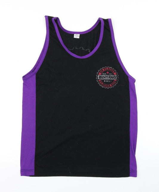 Pilsen Beer Womens Black Colourblock  Basic Tank Size S