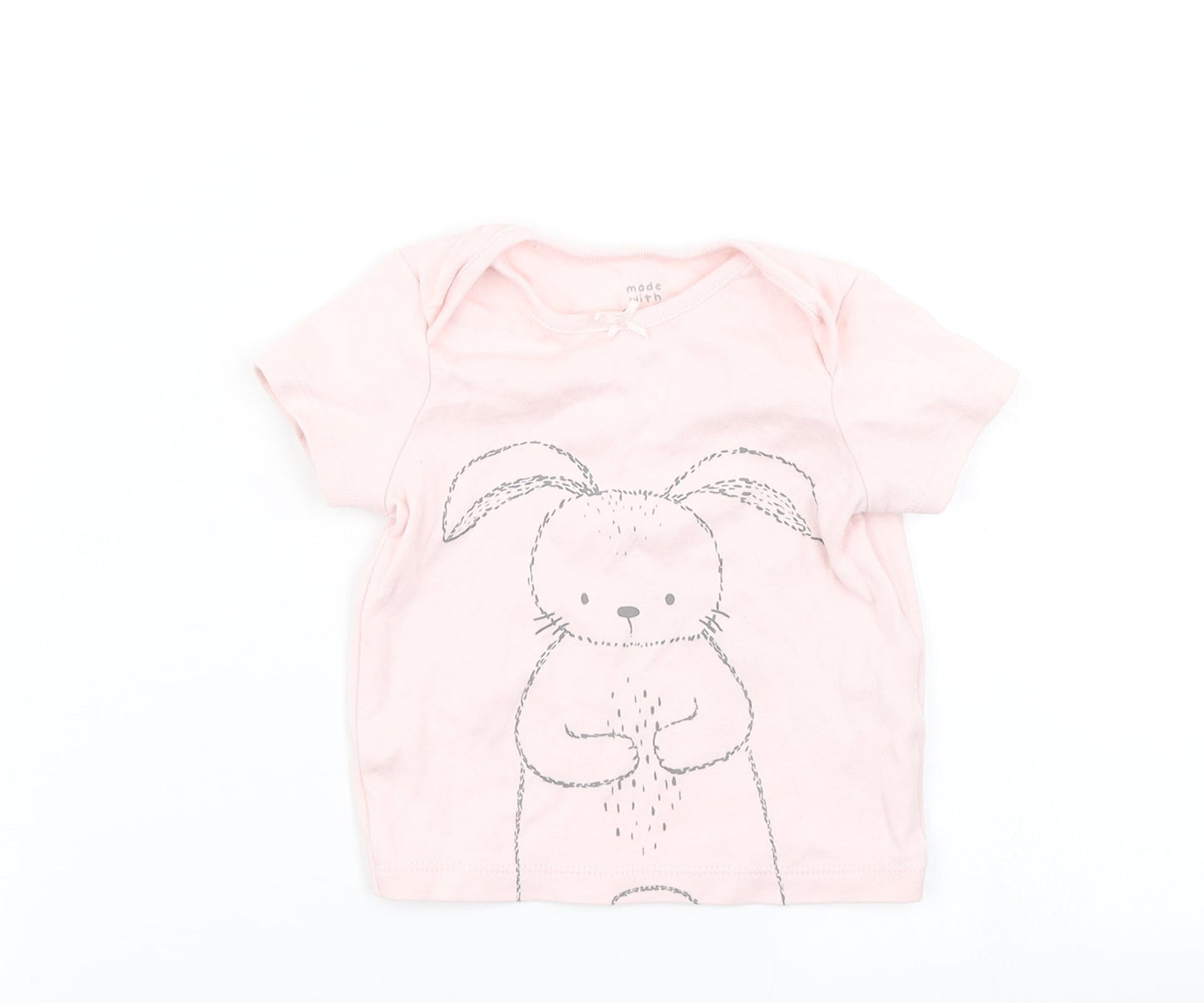 Fred & Flo Girls Pink   Basic T-Shirt Size 6-9 Months