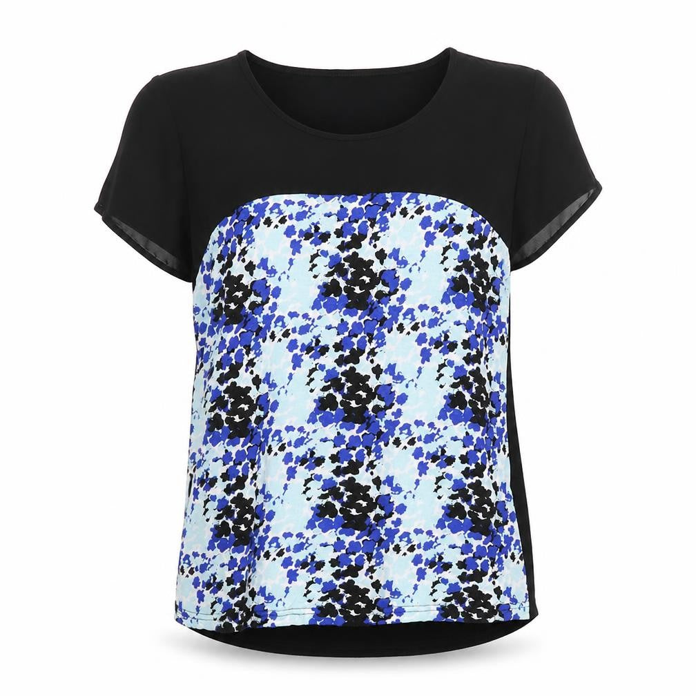 Originals Womens Blue Floral  Basic T-Shirt Size 10
