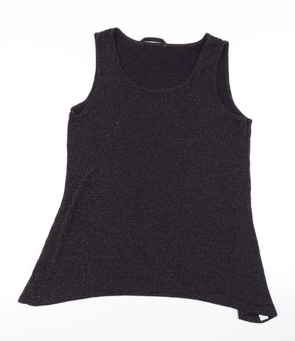 Additional front view of Dunnes women’s purple basic tank, size UK 12