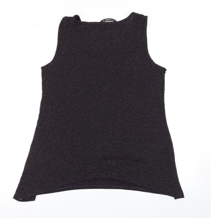 Back view of Dunnes women’s purple basic tank, size UK 12