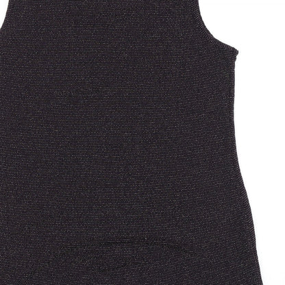 Brand and care label for Dunnes women’s purple basic tank, size UK 12