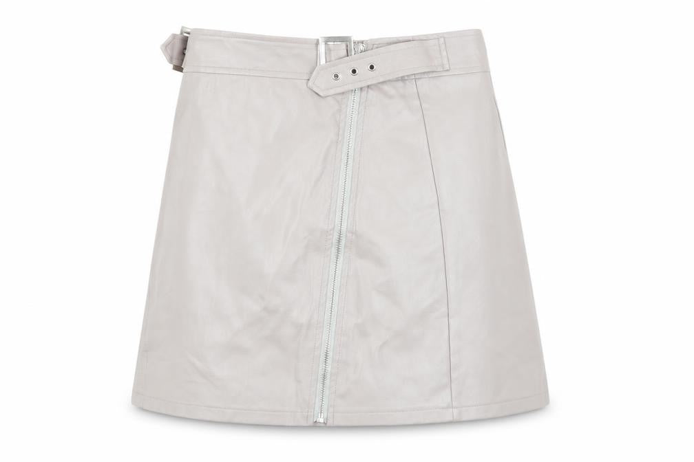 Boohoo Womens Beige   Flare Skirt Size 8