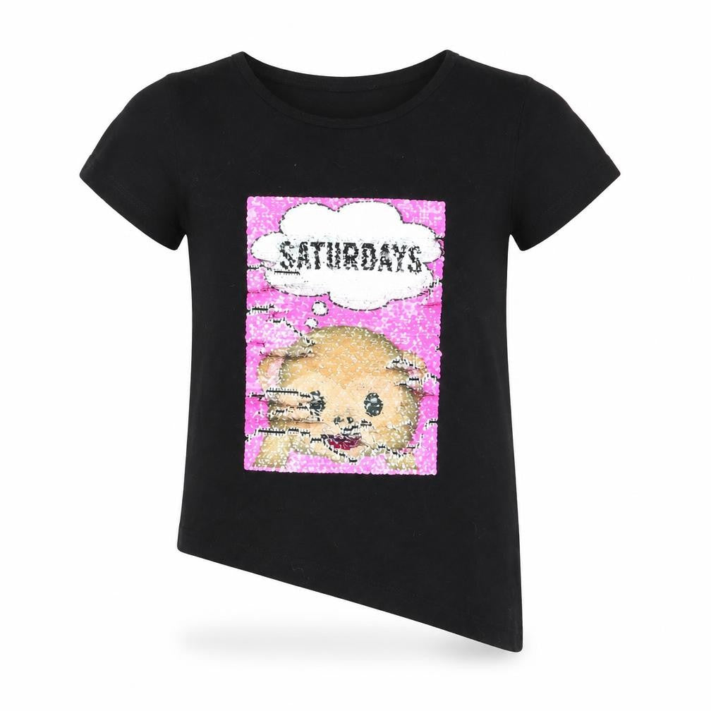 Primark Girls Black   Basic T-Shirt Size 7-8 Years