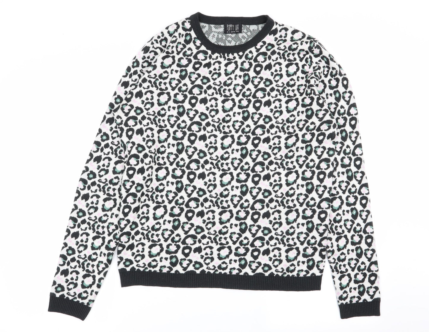 poppy lux Womens Multicoloured Animal Print  Pullover Jumper Size 14