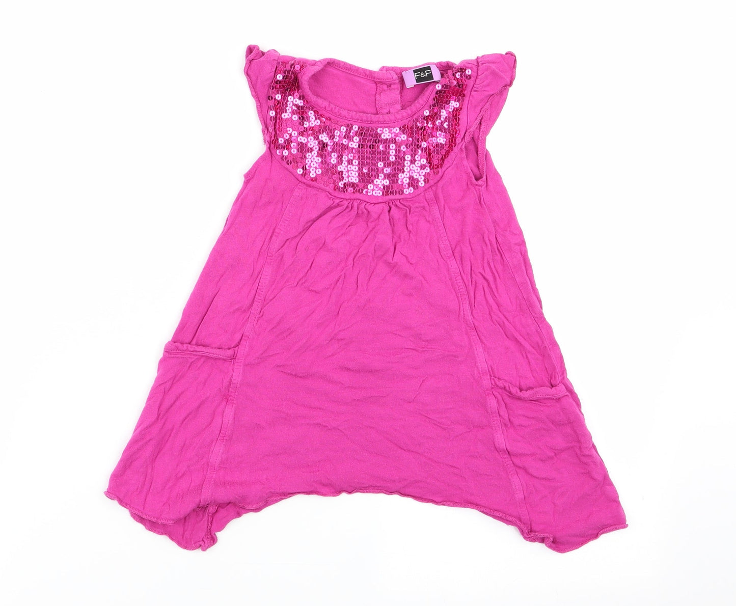 F&F Girls Pink   Basic T-Shirt Size 3-4 Years