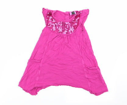 Additional front view of F&F girls’ pink basic t-shirt, size 3-4, years