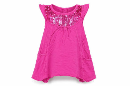 Front view of F&F girls’ pink basic t-shirt, size 3-4, years