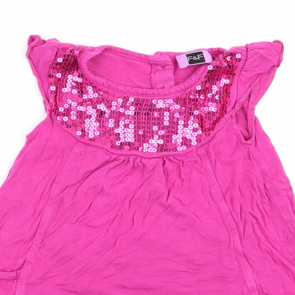 F&F Girls Pink   Basic T-Shirt Size 3-4 Years