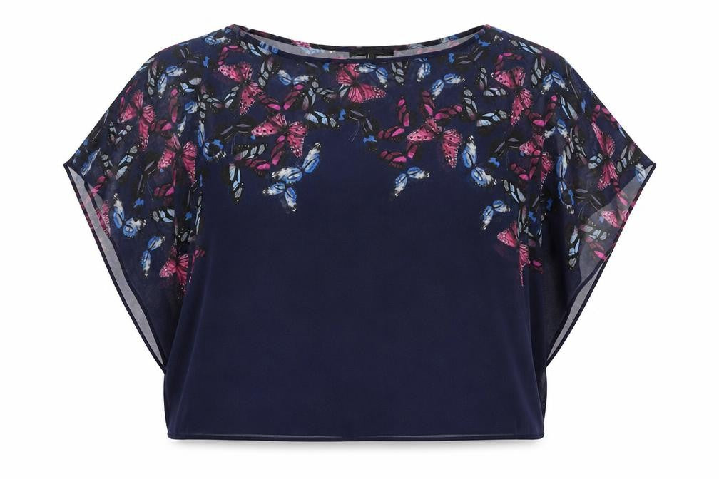 NEXT Womens Blue Floral  Basic Blouse Size 10