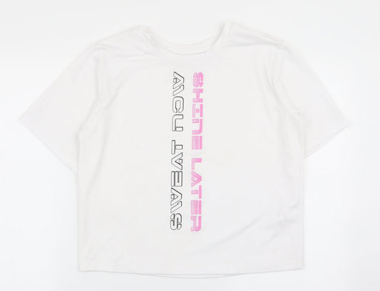 workout Womens White   Basic T-Shirt Size 6