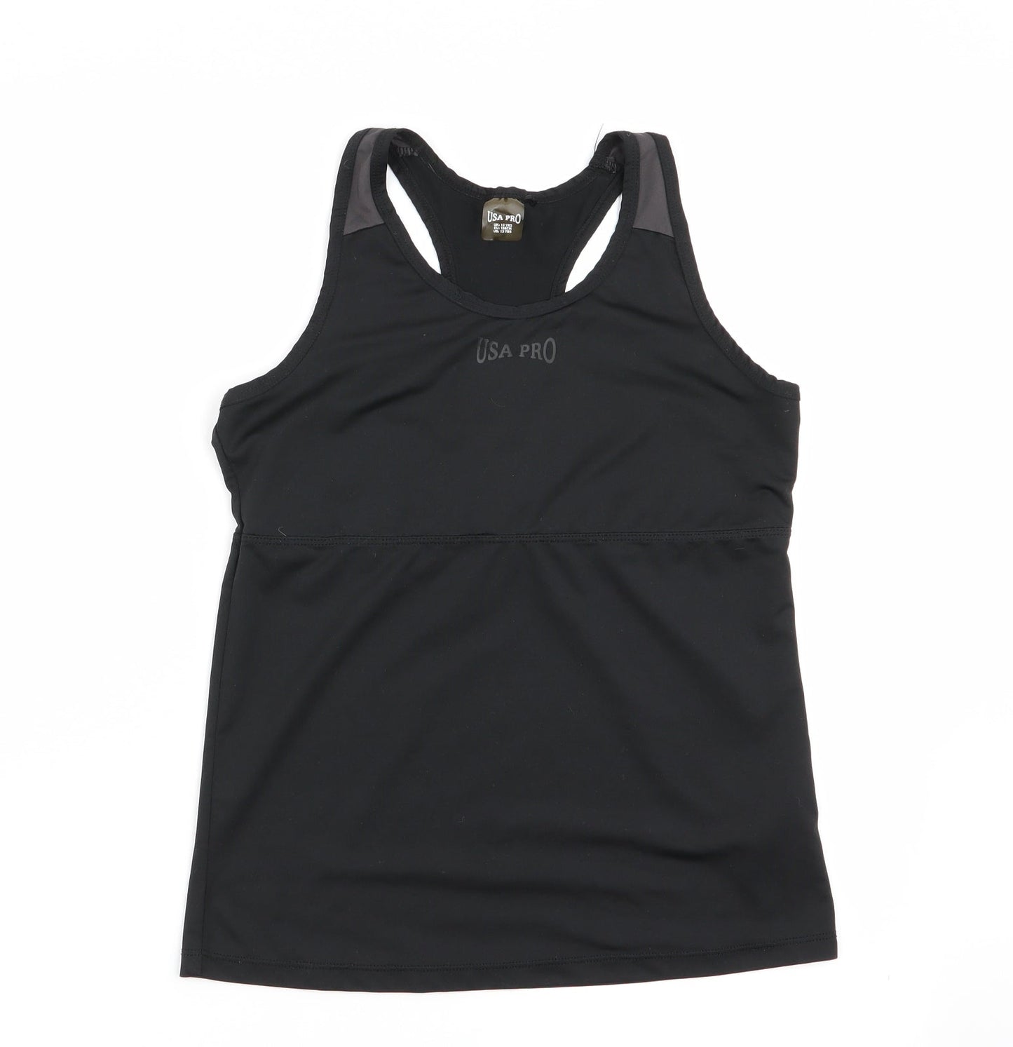 USA Pro Girls Black   Basic Tank Size 13 Years