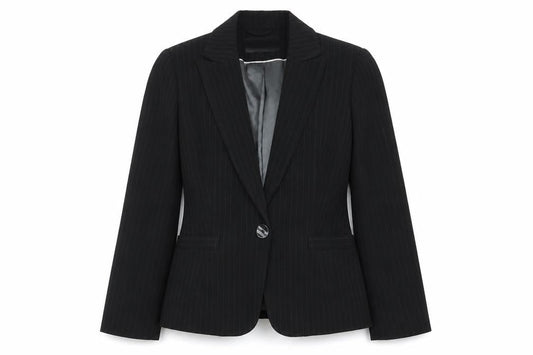 Papaya Womens Black Striped  Jacket Blazer Size 10