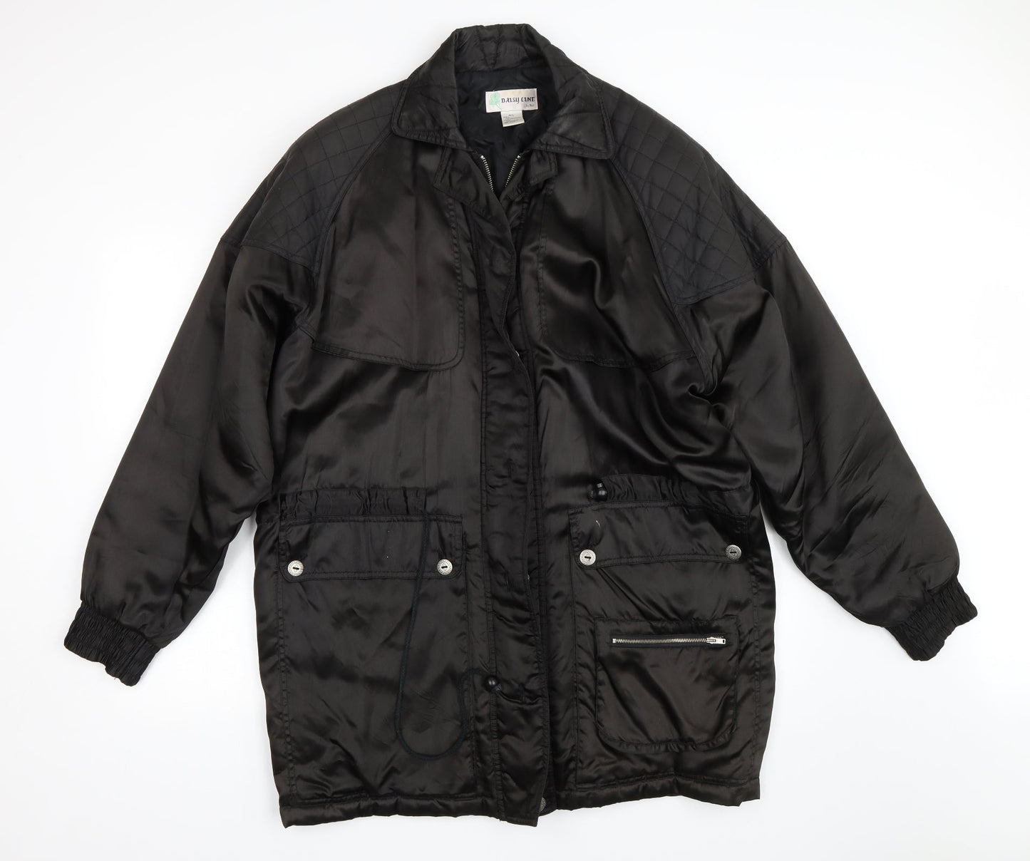 Daisy Line Womens Black   Overcoat Coat Size L