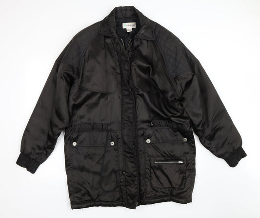 Daisy Line Womens Black   Overcoat Coat Size L