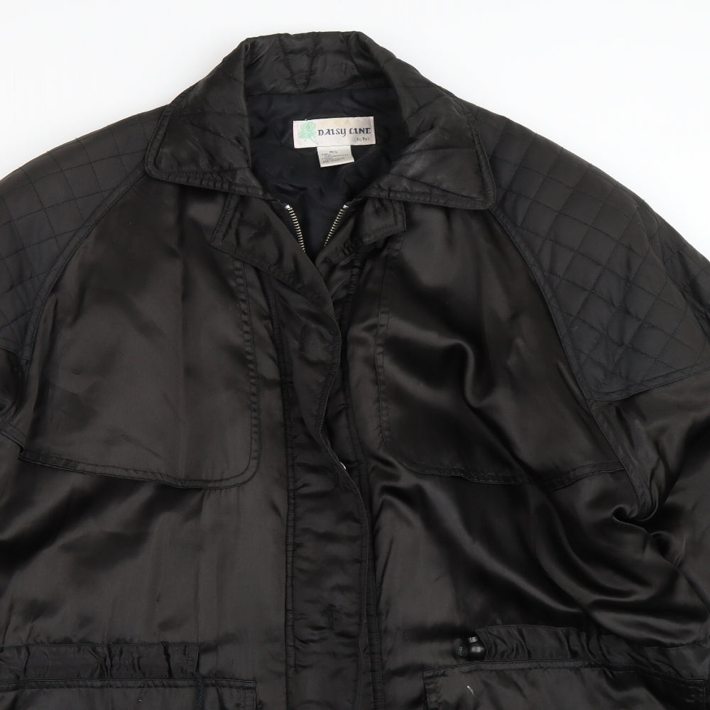 Daisy Line Womens Black   Overcoat Coat Size L