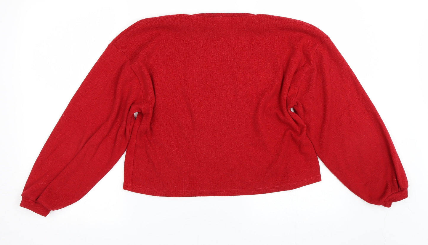 New Look Womens Red   Pullover Sweatshirt Size S