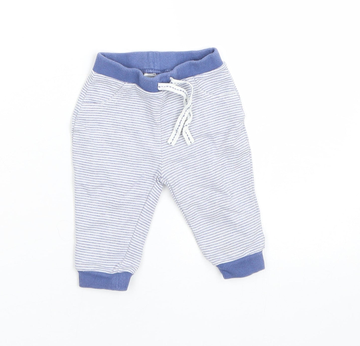 Matalan Boys Blue Striped  Sweatpants Trousers Size 3-6 Months